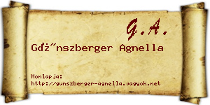 Günszberger Agnella névjegykártya